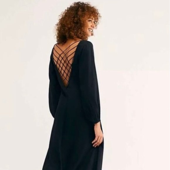 Free People Dresses & Skirts - Free People Black Midi Dress